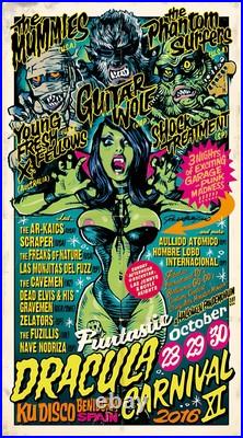 Rockin'Jelly Bean Erostika x Offset FUNTASTIC DRACULA CARNIVAL 2016 Poster Rare