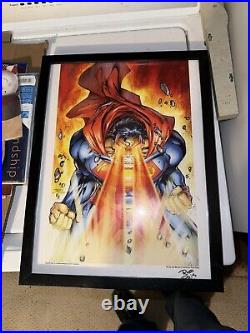 Rod Reis Framed SUPERMAN BURN 2005 Autographed 11x17 DC Comics Print Poster