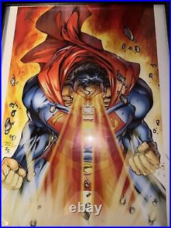 Rod Reis Framed SUPERMAN BURN 2005 Autographed 11x17 DC Comics Print Poster