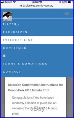 SDCC 2018 Comic Con Mondo Marvel Avengers Exclusive Print Signed by Matt Taylor