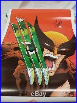SIGNED By STAN LEE WOLVERINE Vs HULK 1988 34x22 Poster statue Mcfarlane Bust