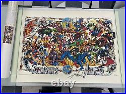 SIGNED George Perez 1994 MARVEL LIMITED Avengers LITHOGRAPH Poster Print in TUBE