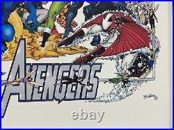 SIGNED George Perez 1994 MARVEL LIMITED Avengers LITHOGRAPH Poster Print in TUBE