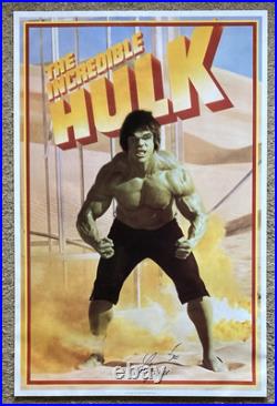 SIGNED Lou Ferrigno THE INCREDIBLE HULK Poster 23 x 35 AUTOGRAPH