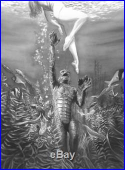 SIGNED Ricou Browning & Alex Ross Sideshow Art Print Creature From Black Lagoon