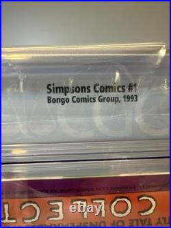 SIMPSONS COMICS #1 CGC 9.6 White Pages BONGO 1993 withPoster 1st Simpsons Comic