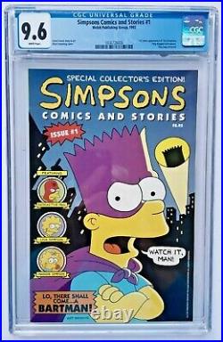 SIMPSONS COMICS & STORIES #1 CGC VERIFIED 9.6 WP 1993 Welsh with RARE POSTER
