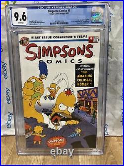 SIMPSONS Comics #1 withposter NM+ 9.6 CGC Bongo Comics 1993 First Issue Bart Homer