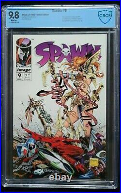 SPAWN #9 CBCS 9.8, 1st Appearance of Angela, Gabrielle, Cogliostro with B&W poster