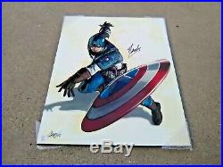 STAN LEE Captain America SIGNED Pop Art Canvas 24x30 Cargill Painting HOLOGRAM