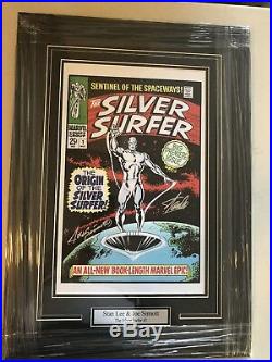 STAN LEE & JOE SINNOTT FRAMED Signed 11x17 Photo Silver Surfer #1 Marvel