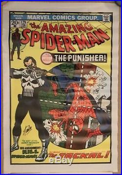 STAN LEE SPIDER-MAN #129 Comic book Cover Signed 27x40 Movie Poster 1st PUNISHER