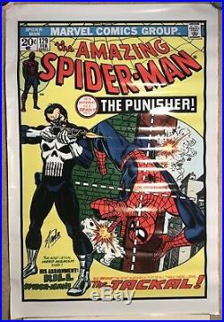 STAN LEE SPIDER-MAN #129 Comic book Cover Signed 27x40 Movie Poster 1st PUNISHER