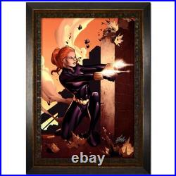 STAN LEE signed BLACK WIDOW Marvel ORIGINAL COMIC Artwork CANVAS AVENGERS COA STAN LEE signed BLACK WIDOW Marvel ORIGINAL COMIC Artwork CANVAS AVENGERS COA