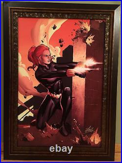 STAN LEE signed BLACK WIDOW Marvel ORIGINAL COMIC Artwork CANVAS AVENGERS COA