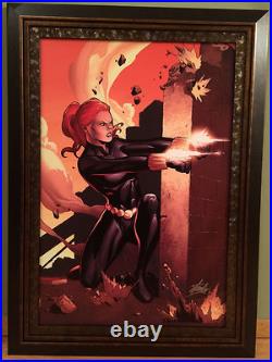 STAN LEE signed BLACK WIDOW Marvel ORIGINAL COMIC Artwork CANVAS AVENGERS COA STAN LEE signed BLACK WIDOW Marvel ORIGINAL COMIC Artwork CANVAS AVENGERS COA