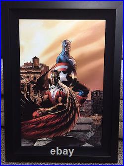 STAN LEE signed HUGE CAPTAIN AMERICA & FALCON Marvel ORIGINAL COMIC Artwork fr