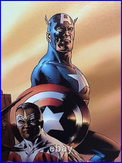 STAN LEE signed HUGE CAPTAIN AMERICA & FALCON Marvel ORIGINAL COMIC Artwork fr