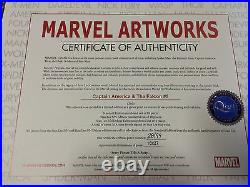 STAN LEE signed HUGE CAPTAIN AMERICA & FALCON Marvel ORIGINAL COMIC Artwork fr