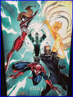 STAN LEE signed SPIDER-MAN Marvel ORIGINAL COMIC CANVAS J SCOTT CAMPBELL fr