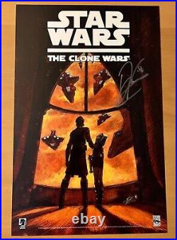 STAR WARS CLONE WARS 1st AHSOKA Dark Horse POSTER 11x17 Dave Filoni SIGNED 2008 STAR WARS CLONE WARS 1st AHSOKA Dark Horse POSTER 11x17 Dave Filoni SIGNED 2008