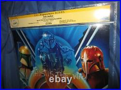 STAR WARS Mandalorian CGC SS Signed Poster by ARMORER Emily Swallow withQuote