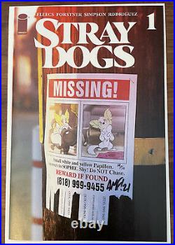 STRAY DOGS 1-5 MISSING POSTER VARIANTS Ltd 14/50 SIGNED BY TONY FLEECS COA