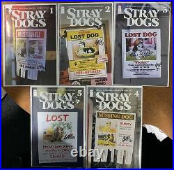 STRAY DOGS 1-5 MISSING POSTER VARIANTS Ltd 500 SIGNED BY TONY FLEECS withCOA