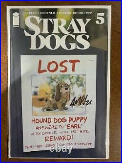 STRAY DOGS 1-5 MISSING POSTER VARIANTS Ltd 500 SIGNED BY TONY FLEECS withCOA