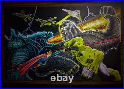 SUPERMAN HULK GODZILLA KING KONG MARVEL V DCComic Book Color Poster Art 11x17