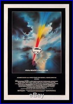 SUPERMAN THE MOVIE CHRISTOPHER REEVE C-10 POSTER MINT MUSEUM LinenMOUNTED