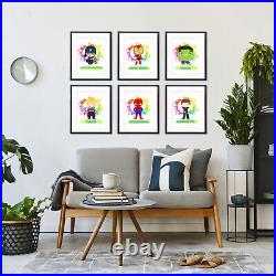 Set of 6 Avengers Superhero Posters Marvel Comics Kid's Room Wall Art Decor