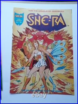 She-Ra Princess of Power X5 COMICS 1,2,3,4, 5 has poster 1986 London Editions
