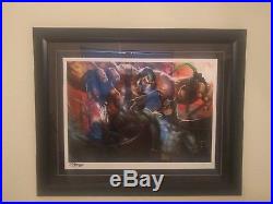 Sideshow Collectibles Framed Batman vs Bane Art Print Signed by Dave Wilkins