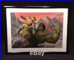 Sideshow Collectibles Premium Art Print Hulk & Wolverine First Appearance Framed