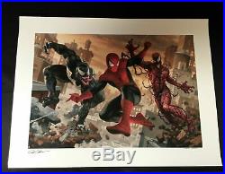Sideshow Collectibles Premium Art Print Spider-Man Vs. Venom & Carnage RARE