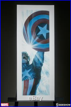 Sideshow DC Superman and Marvel Captain America Alex Ross Art Prints signed