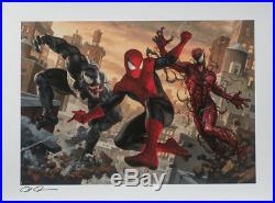 Sideshow Exclusive Spiderman Venom Carnage SIGNED Art Print Paolo Rivera 284/350