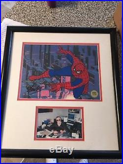 Signed And Framed stan lee Illustration With A Self Portrait Office Shot Of Stan
