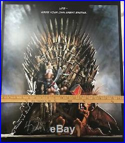 Signed Berkeley Breathed's Game Of Thrones Poster Bloom County Opus Bill The Cat
