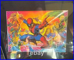 Signed Jeph LoebSpider-Man & Superman Poster Lot 2pc Marvel DC Comic Wall Art