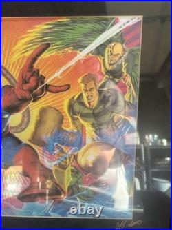 Signed Jeph LoebSpider-Man & Superman Poster Lot 2pc Marvel DC Comic Wall Art
