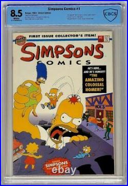 Simpson Comics #1 Bongo 1993 CBCS 8.5 VF+ Includes Poster