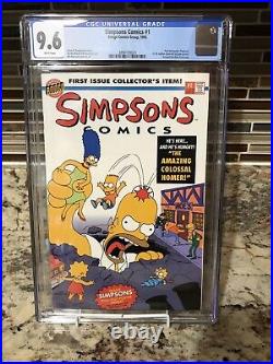 Simpsons #1 CGC 9.6 White Pages Poster Flipbook Groening Bart Homer NM