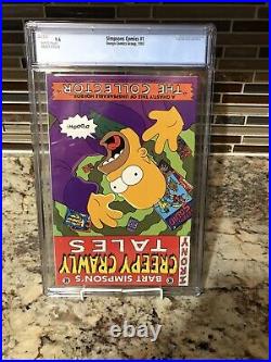 Simpsons #1 CGC 9.6 White Pages Poster Flipbook Groening Bart Homer NM