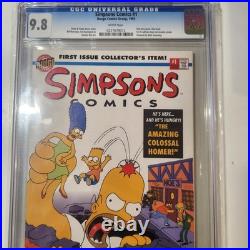 Simpsons Comics 1 1993 Bongo Includes PullOut Poster CGC 98 G3D