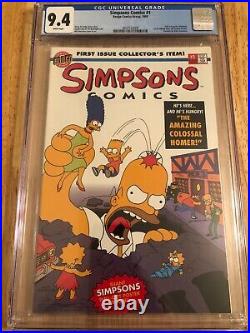 Simpsons Comics #1 (1993) CGC 9.4 1st Simpsons Ongoing Series Insert Poster