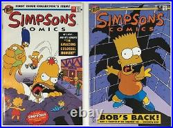 Simpsons Comics 1 2 3 4 5 6 with Poster / Dupe Dipkin Card Bongo Comics 1993-94