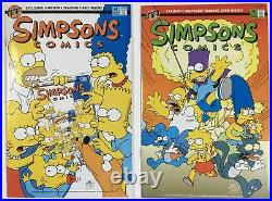 Simpsons Comics 1 2 3 4 5 6 with Poster / Dupe Dipkin Card Bongo Comics 1993-94