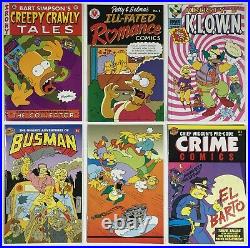 Simpsons Comics 1 2 3 4 5 6 with Poster / Dupe Dipkin Card Bongo Comics 1993-94